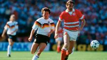 During the 1980s, the colors of Germany&#39;s flag started creeping into its usual black and white designs. It became one of the most famous kits of all time when Germany won its third World Cup in the final against Argentina in 1990.