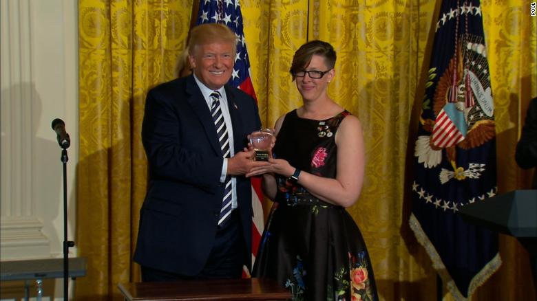 Trump presents teacher of the year award