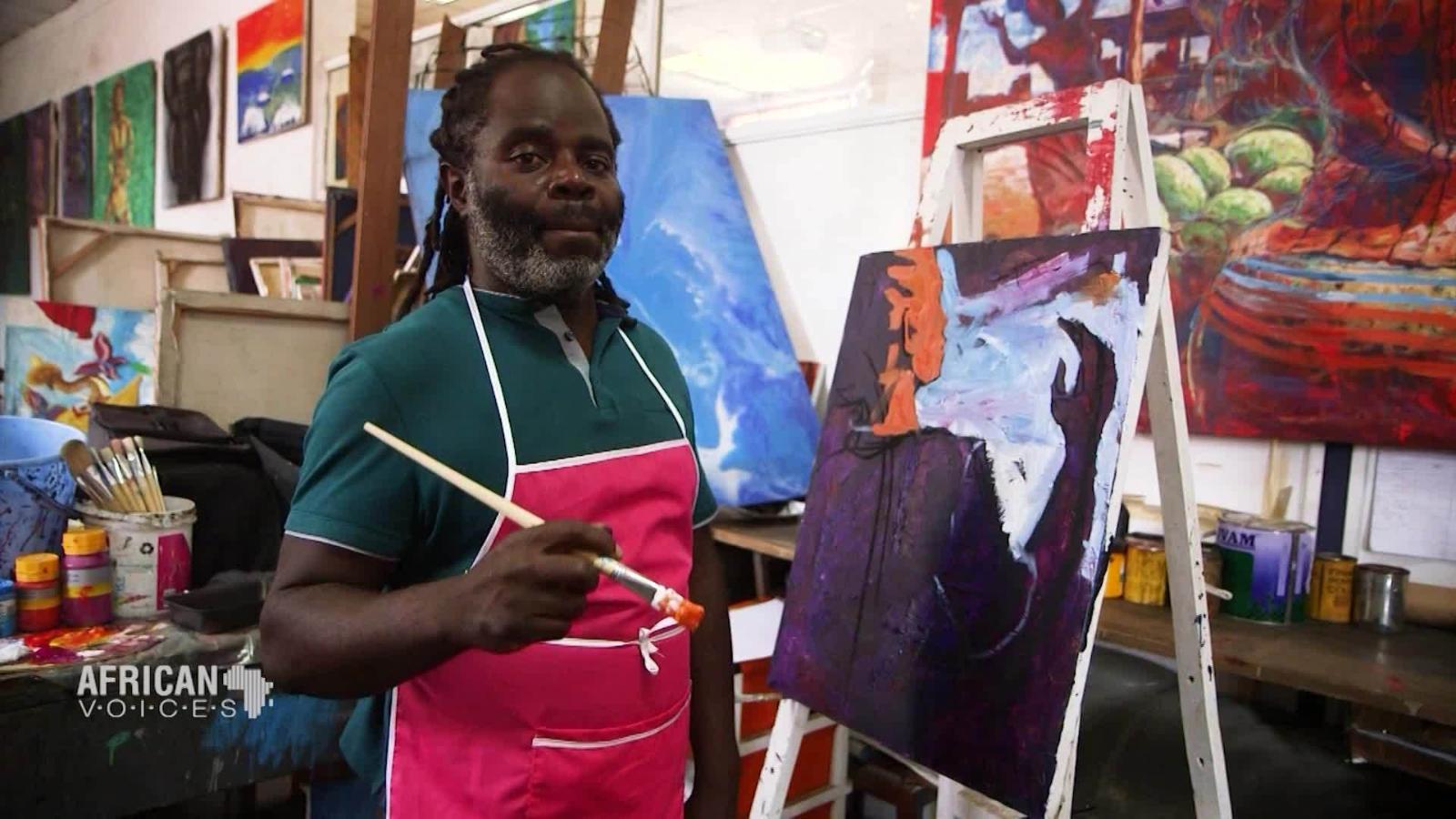 Kenyan artist's work commissioned in airports, cafes - CNN Video