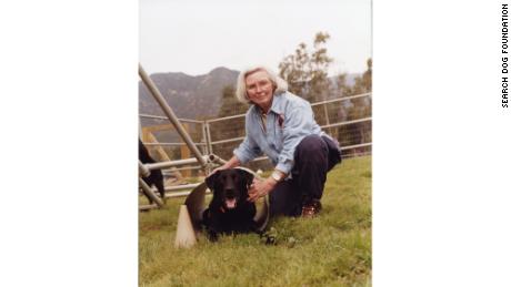 National Disaster Search Dog Foundation founder Wilma Melville with her dog, Murphy.