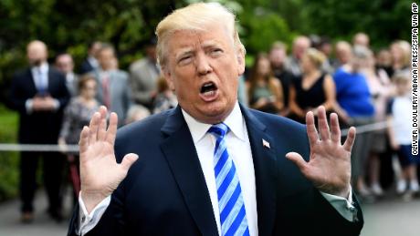 U.S. President Donald Trump speaks to reporters while departing from the White House, on May 4, 2018 in Washington, DC. President Trump is traveling to Dallas, TX where he will participate in the National Rifle Association Leadership Forum. Photo by Olivier Douliery/ ABACA PRESS(Sipa via AP Images)