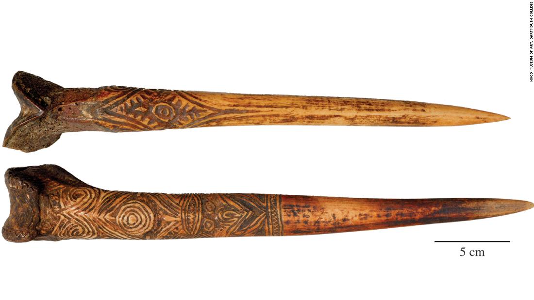 A group of various early 20th century fishing spears, mainly Papua