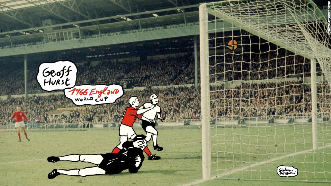 Did it cross the line? With the scores between England and West Germany level at 2-2 in the 1966 World Cup final, striker Geoff Hurst&#39;s shot hit the crossbar and deflected downwards. At first a goal wasn&#39;t given, but then allowed after consultation between the referee and linesman. The game ended 4-2, securing England&#39;s first and only World Cup victory. 