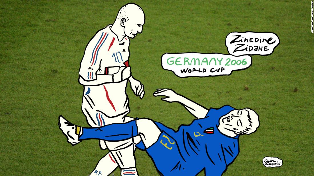 A rush of blood to the head. With the 2006 World Cup final moving into extra-time, goalscorer Marco Materazzi muttered a few words to France legend Zinedine Zidane, who returned with a headbutt to the Italian&#39;s chest. In his last ever professional match, Zidane was red carded and Italy went on to win on penalties. 