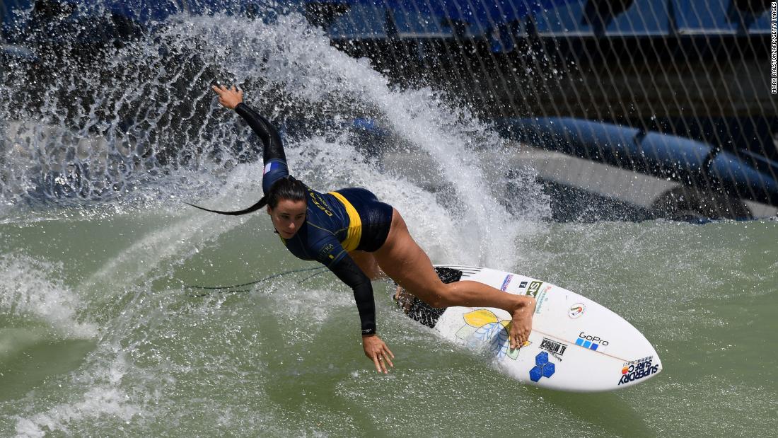 The Founders&#39; Cup brought together 25 of the best male and female surfers in the world to compete in a team format to showcase the Surf Ranch. Johanne Defay (pictured) competed for France.