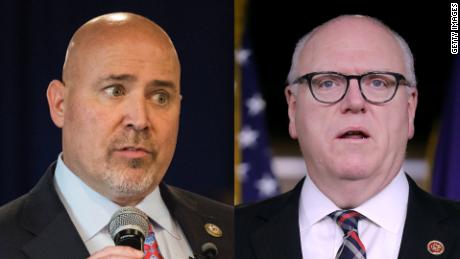 At left, Rep. Tom MacArthur of New Jersey; at right, Democratic Caucus Chairman Joe Crowley of New York.