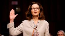CIA nominee Gina Haspel is sworn in during a confirmation hearing of the Senate Intelligence Committee on Capitol Hill, Wednesday, May 9, 2018 in Washington. (AP/Alex Brandon)