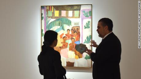 &quot;The Rivals&quot; by Diego Rivera is seen during a Christie&#39;s preview presenting the collection of Peggy and David Rockefeller, in New York on April 27, 2018.
