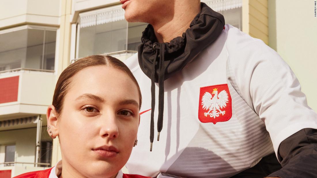 Poland, who will be competing at the World Cup for the first time in 12 years, will wear a design inspired by the eagle, a national symbol. According to Nike, the diagonal chest pattern -- rendered in white and gray on the home kit, and red and two shades of red on the away kit -- &quot;represents the pride of the eagle cutting through the competition.&quot;