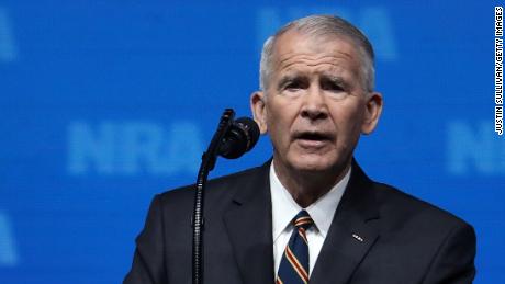 DALLAS, TX - MAY 04:  Lt. Colonel Oliver North speaks at the NRA-ILA Leadership Forum during the NRA Annual Meeting &amp; Exhibits at the Kay Bailey Hutchison Convention Center on May 4, 2018 in Dallas, Texas.  The National Rifle Association's annual meeting and exhibit runs through Sunday.  (Photo by Justin Sullivan/Getty Images)