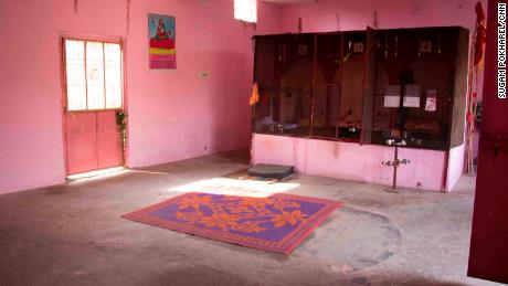 Inside the Hindu temple in Rasana village. 