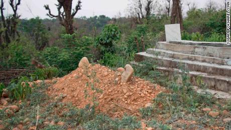 The unmarked grave of the eight-year-old Muslim girl in Kathua district of India&#39;s Jammu and Kashmir state.  