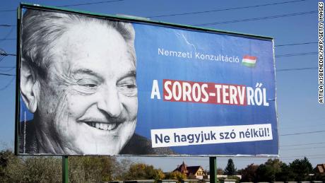 An anti-Soros billboard in Hungary in October 2017.