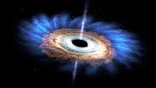 An artist&#39;s rendering of a black hole.