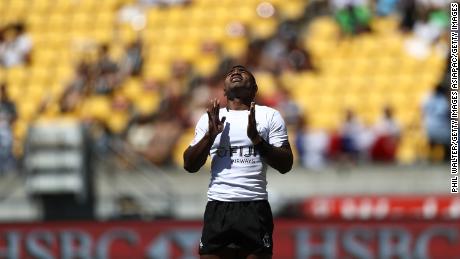 WELLINGTON, NEW ZEALAND - JANUARY 28:  Jerry Tuwai of Fiji celebrates a try in the match between Fiji and Japan during the 2017 Wellington Sevens at Westpac Stadium on January 28, 2017 in Wellington, New Zealand.  (Photo by Phil Walter/Getty Images)