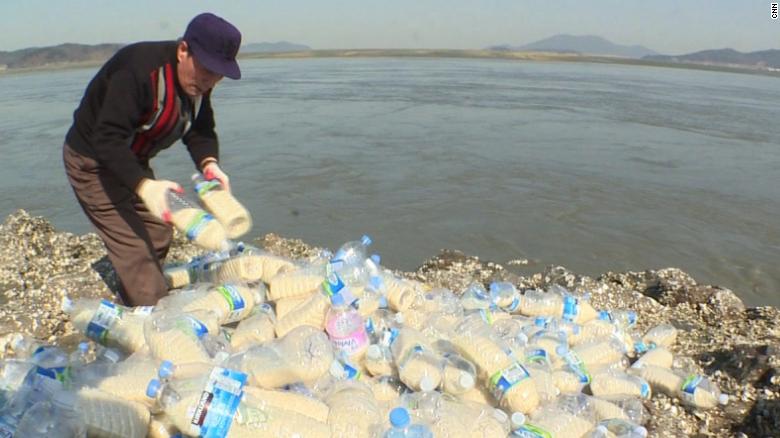 Food, messages sent in bottles to North Korea