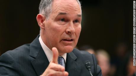 WASHINGTON, DC - MAY 16:  EPA Administrator Scott Pruitt, testifies during a Senate Appropriations Subcommittee hearing on Capitol Hill, May 16, 2018 in Washington, DC. The Subcommittee is hearing testimony on the proposed budget estimates for FY2019 for the Environmental Protection Agency.  (Photo by Mark Wilson/Getty Images)