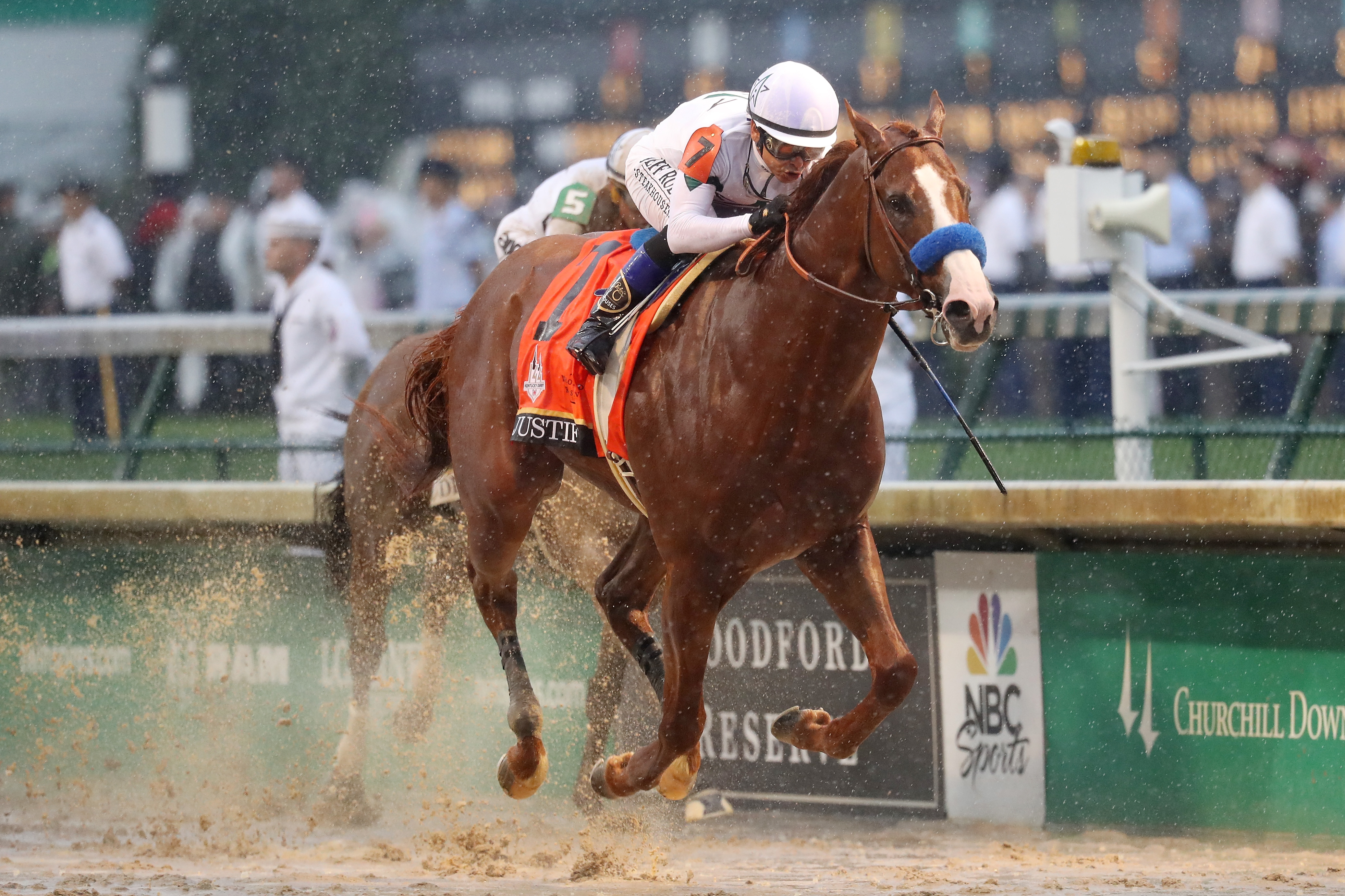 JUSTIFY 2018 KENTUCKY DERBY WINNER MIKE SMITH UP HORSE RACING 8X10 PHOTO #2 