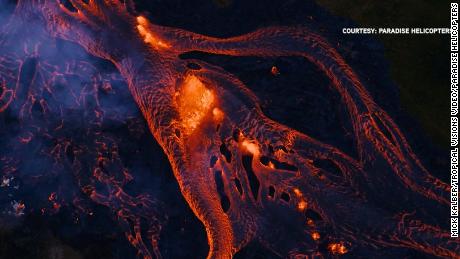 Rivers of fiery lava run across southeast Big Island.