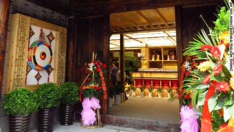 The entrance of the Ryukyung North Korean Restaurant in Ningbo city, east China&#39;s Zhejiang province, 12 April 2016.