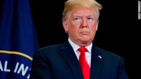 President Donald Trump listens during a swearing-in ceremony for incoming Central Intelligence Agency director Gina Haspel at CIA Headquarters, Monday, May 21, 2018, in Langley, Va. (AP/Evan Vucci)