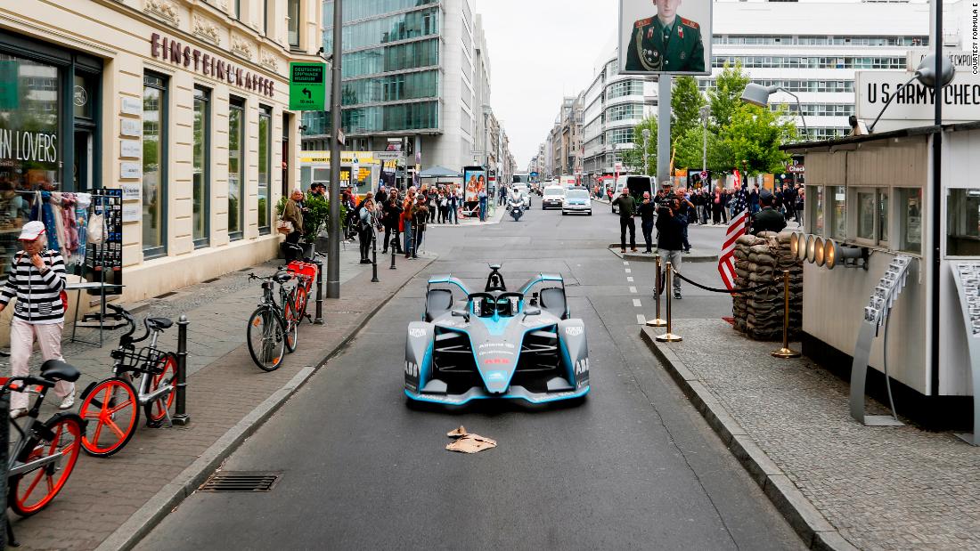 Rosberg took the car around the streets of Berlin -- from the Brandenburg Gate to Checkpoint Charlie -- and even put it through its paces at Tempelhof Airport circuit.