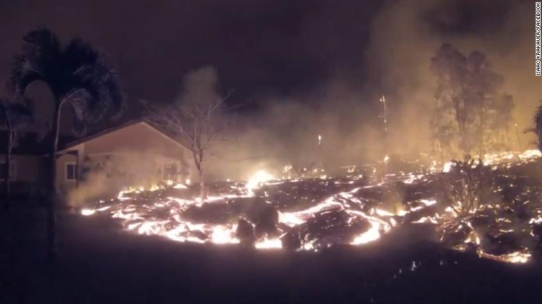 Lava 'river' engulfs home in minutes