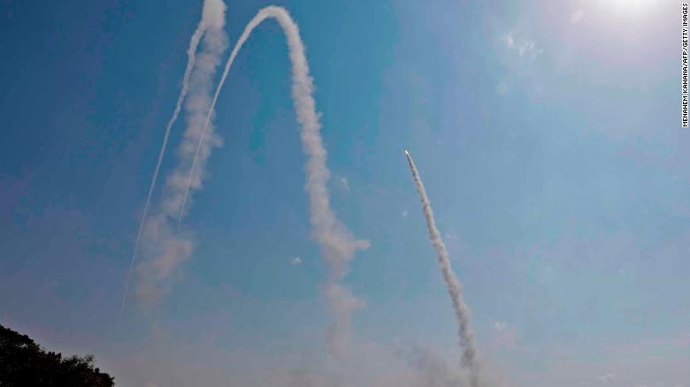 The Israeli military deploys its Iron Dome defense system, which intercepts short-range fire, on Tuesday.