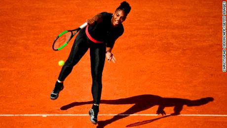 Serena Williams wore a black catsuit in Paris the French Open in May.