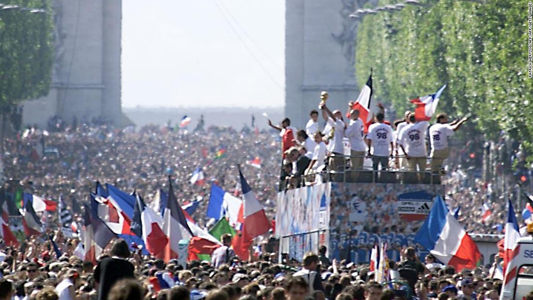 More than a million people flocked to the Champs Elysees to celebrate France&#39;s win.