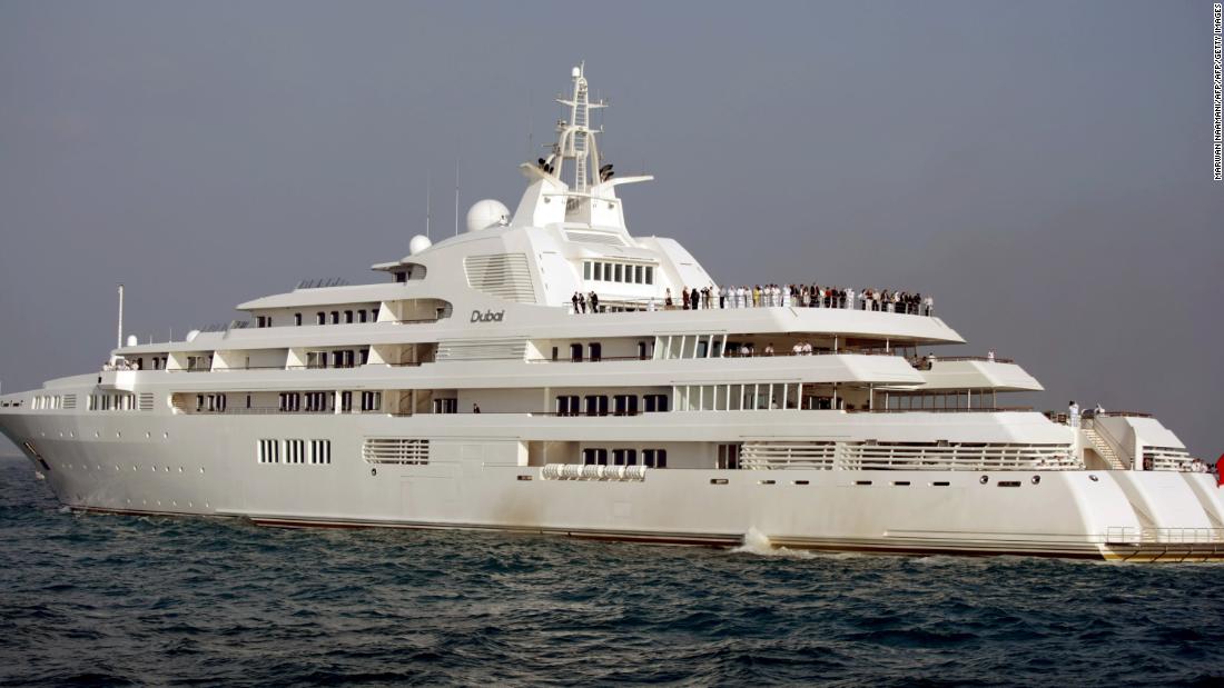 Giant yacht Dubai, owned by Dubai ruler Sheikh Mohammed bin Rashid Al Maktoum, was originally built for Prince Jefri Bolkiah of Brunei. &lt;a href=&quot;https://web.archive.org/web/20131224163749/http://www.superyachts.com/motor-yacht-2611/dubai.htm&quot; target=&quot;_blank&quot;&gt;The yacht boasts seven decks and enough space for 115 people including crew.  &lt;/a&gt;