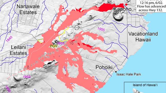 Leilani Estates Lava Flow Map