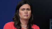 WASHINGTON, DC - JUNE 05:  White House Press Secretary Sarah Sanders listens during a White House daily news briefing at the James Brady Press Briefing Room of the White House June 5, 2018 in Washington, DC. Sanders held a daily briefing to answer questions from members of the White House Press Corps.  (Photo by Alex Wong/Getty Images)