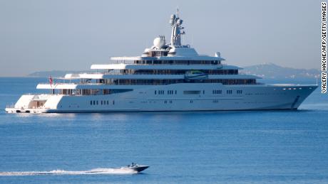 The yacht of Russian billionaire Roman Abramovitch, the Eclipse, is seen moored on September 4, 2013 near the Nice&#39;s harbor, French riviera. 