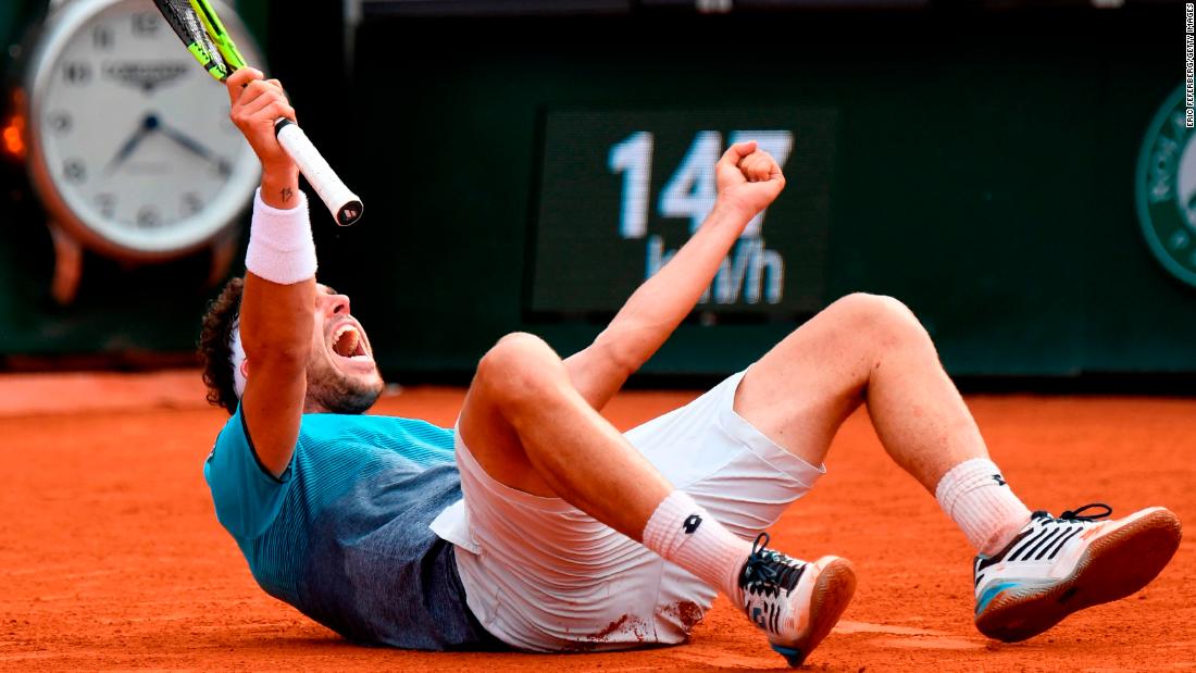 The unseeded Cecchinato, who had never previously won a round at a grand slam, beat Djokovic, the 12-time major champion and 2016 French Open winner, in four sets. 