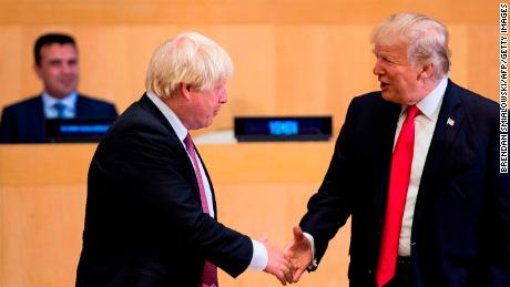 Boris Johnson and Donald Trump at UN headquarters on September 18, 2017, when Johnson was UK Foreign Secretary.
