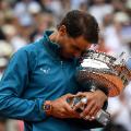Rafael Nadal French Open win Roland Garros trophy
