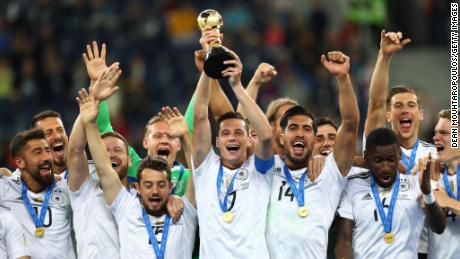 Germany lifts the FIFA Confederations Cup trophy in 2017