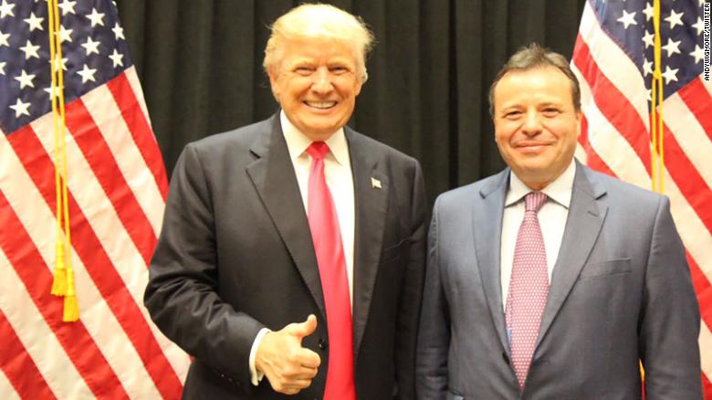 Arron Banks, co-founder of the Leave.EU campaign, pictured with President Donald Trump 