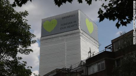 Grenfell Tower in west London a year after the fire.