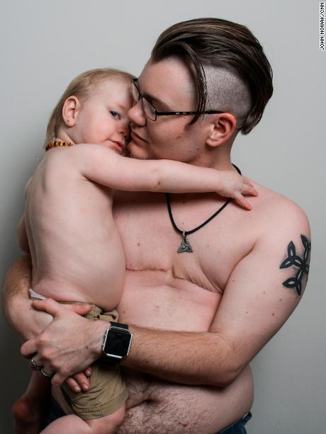 Sebastion Sparks, 24, and his wife Angel, 33, are both transgender parents to their 1 year-old son, Jaxen. The parents have dealt with many hardships, including homelessness and discrimination both by the local community and with job hunting.   Photographed on Tuesday, June 5, 2018 in Cartersville, GA