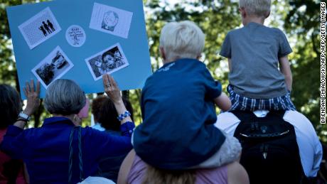 Demonstrators in Washington gathered near the US Capitol.