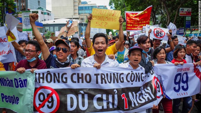 Will Nguyen, an American citizen, joined demonstrators in Vietnam last week to protest a proposed bill that could grant Chinese companies lengthy land leases.
