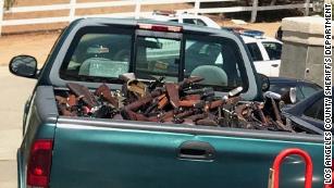 Some of the guns found in Agua Dulce.