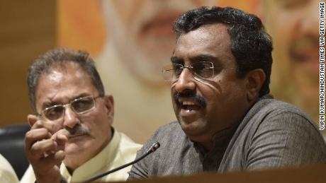 BJP Vice President Ram Madhav and Kavinder Gupta, J&amp;K Deputy CM, discussing their departure from the alliance with the Peoples Democratic Party (PDP) in Jammu and Kashmir on June 19.