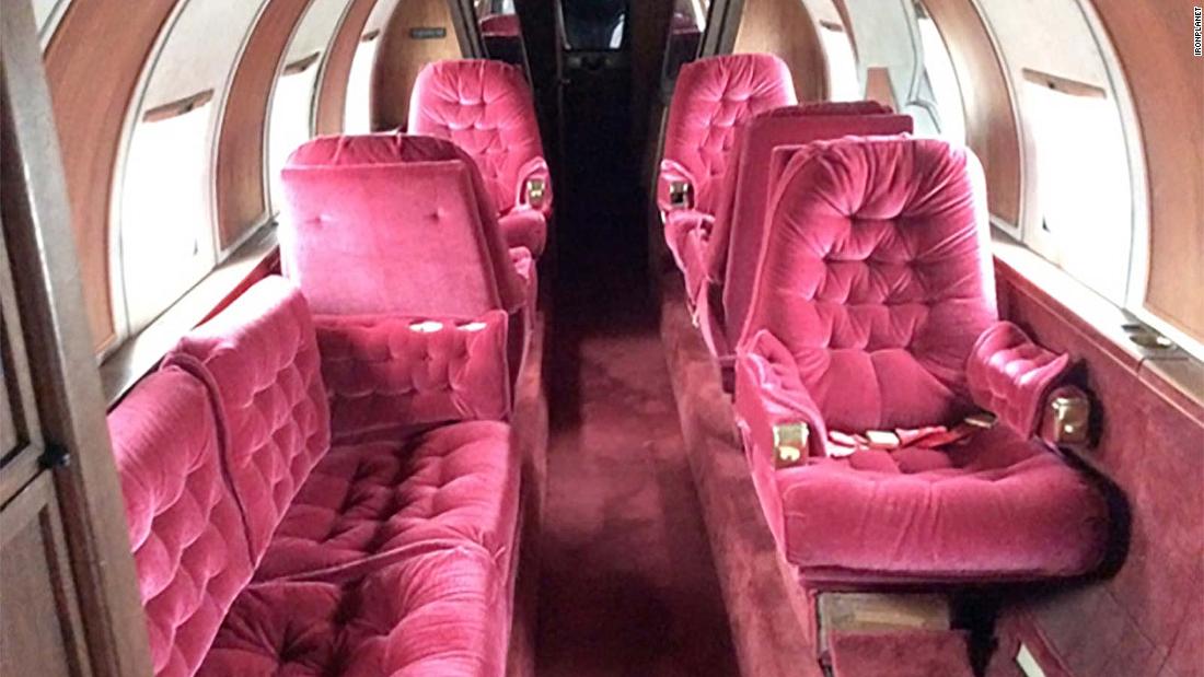 &lt;strong&gt;Fit for a King:&lt;/strong&gt; The jet features red velvet seats, red plush carpeting and wood paneling with gold-plated accents. 