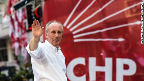 Muharrem Ince at a campaign rally on June 10.  