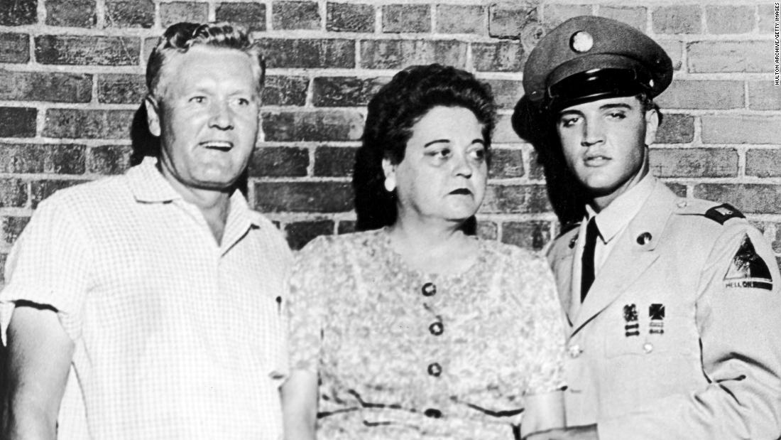 &lt;strong&gt;Family affair: &lt;/strong&gt;The plane was owned by Elvis and his father, Vernon. His mother, Gladys Presley, is also pictured here.
