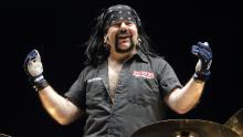 Vinnie Paul, formerly of the band Pantera, performs in concert with Hellyeah at the Giant Center on Thursday, May 8, 2014, in Hershey, Pa. (Photo by Owen Sweeney/Invision/AP)