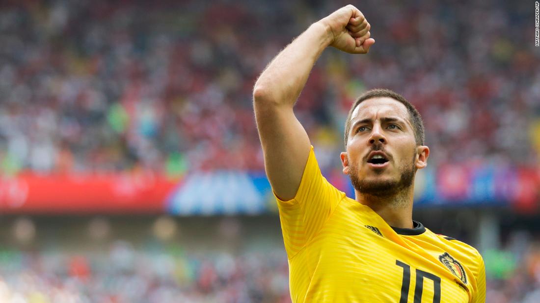 Captain Eden Hazard also scored two for Belgium.